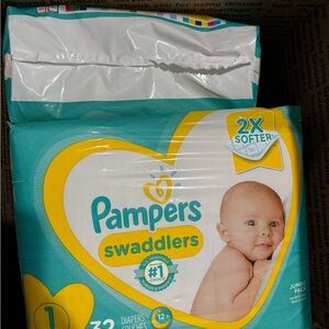 Pampers Swaddlers Diapers, size 1, 3 packs of 32